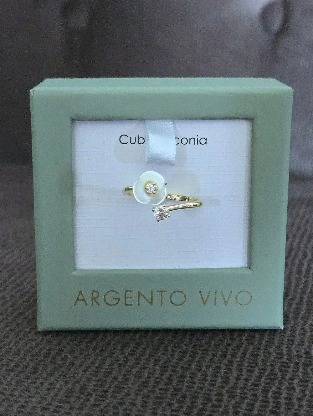 Argento Vivo Flower and Cubic Zirconia Bypass🔁 Ring💍